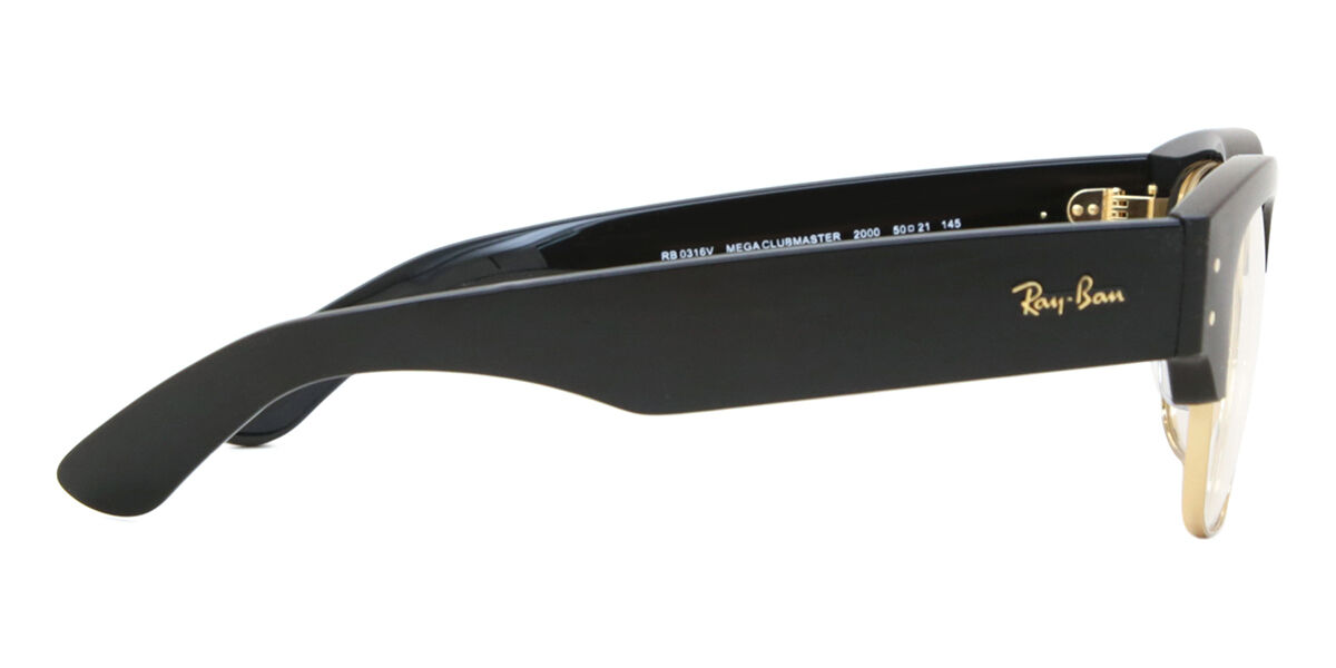 Ray-Ban RX0316V Mega Clubmaster 2000 Browline Black on Gold
