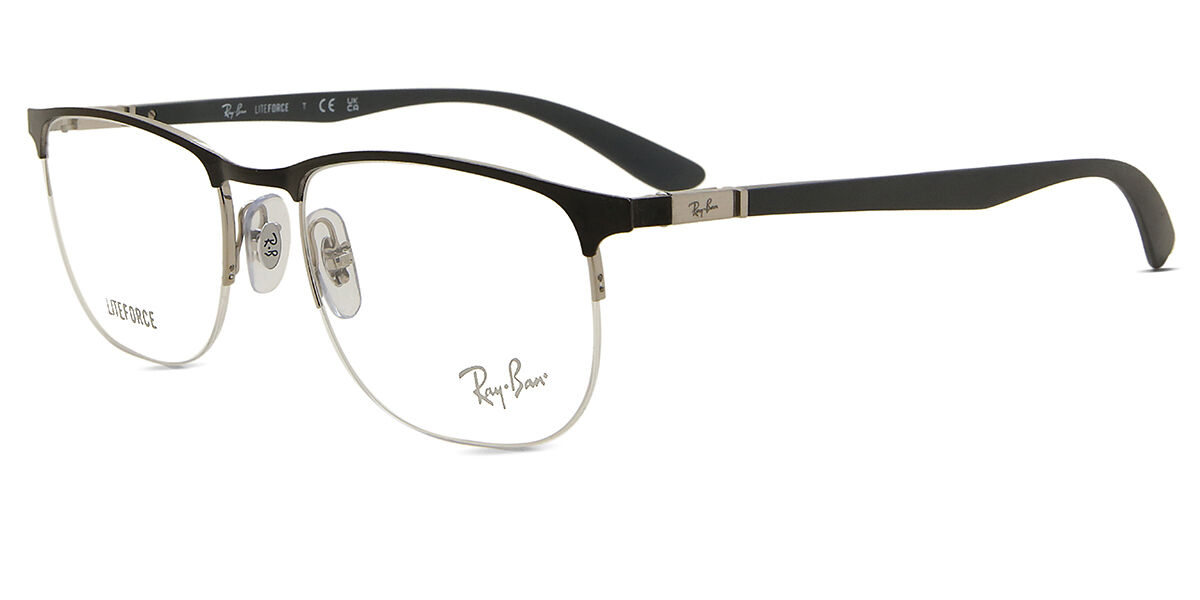 その他 RAY Ray-Ban RX6513 3163 Rectangle Black on Silver Eyeglasses