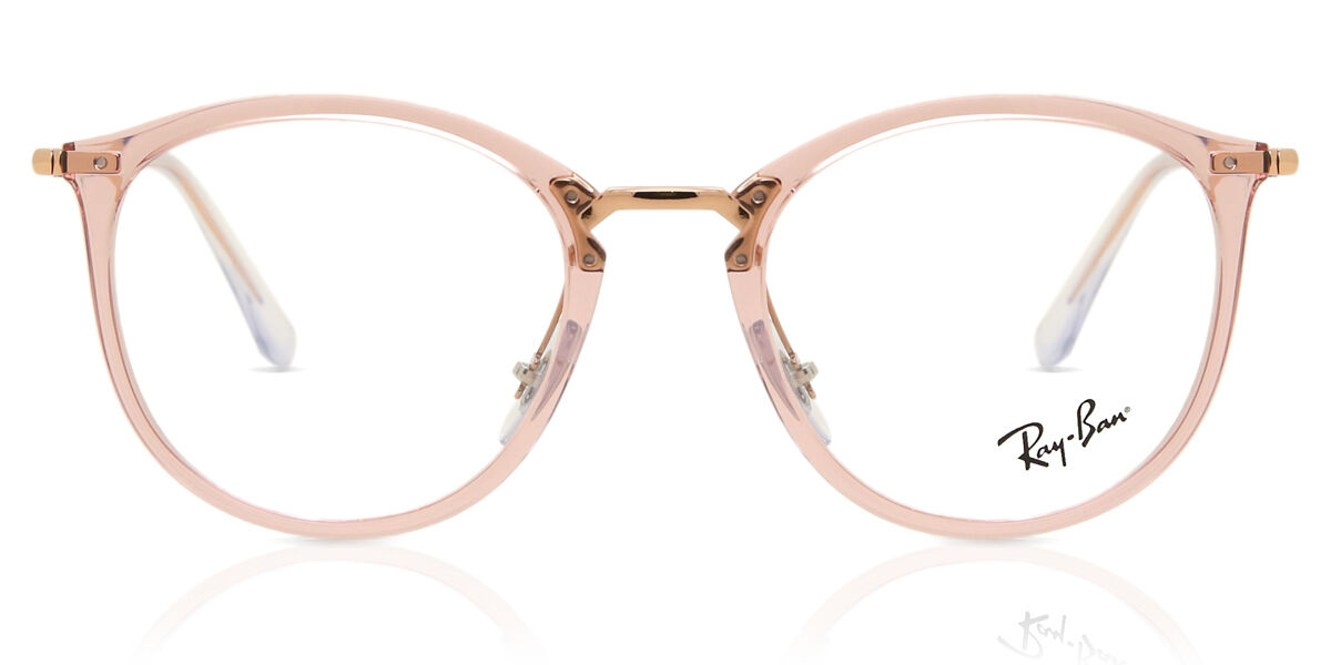 Hana*　0710 Ray-Ban RX7140 8335 Oval Transparent Pink Eyeglasses