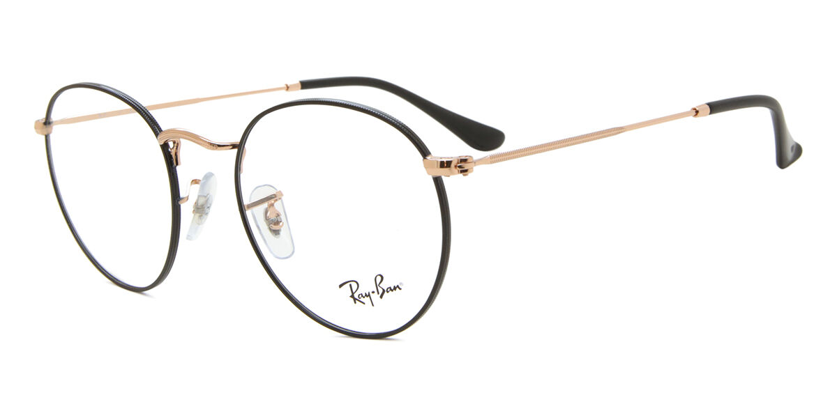 Ray-Ban RX3447V Round Metal 3173 Round Black On Rose Gold