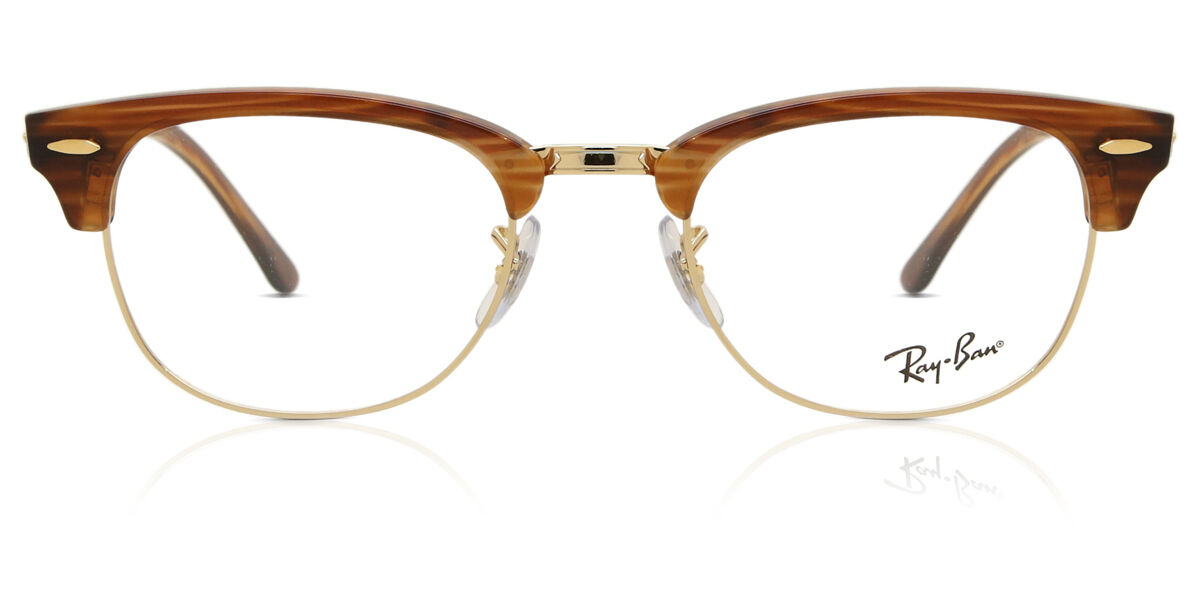 Ray-Ban RX5154 Clubmaster 8375 Browline Transparent Striped Brown