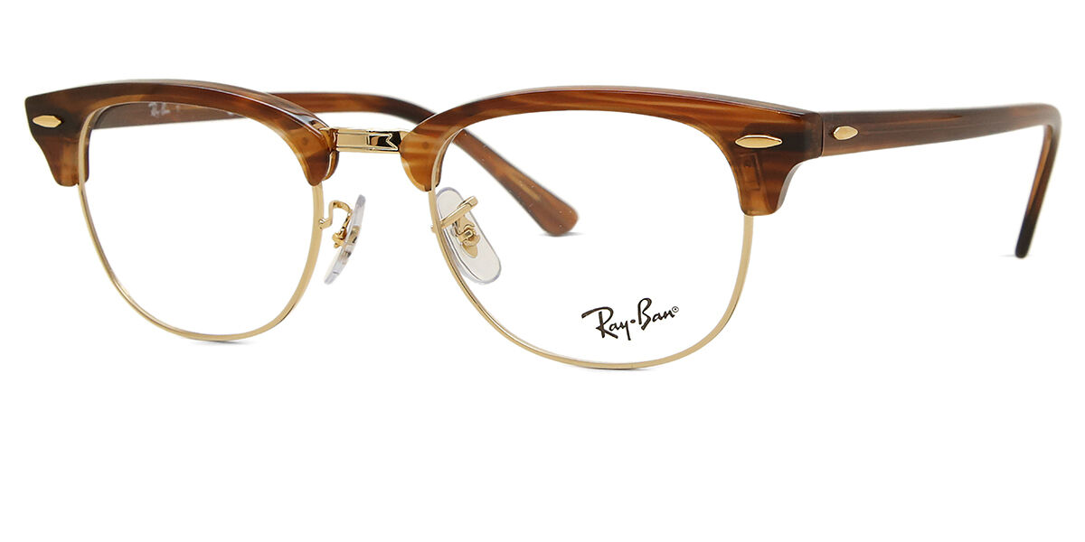 Ray-Ban RX5154 Clubmaster 8375 Browline Transparent Striped Brown