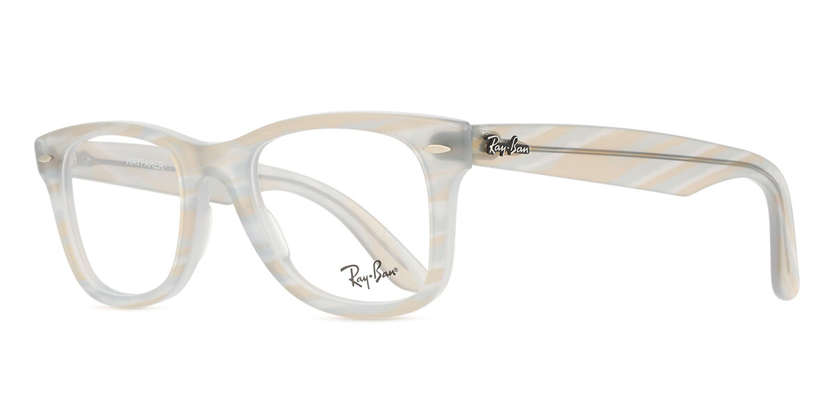 【美品】Ray-Ban WAYFARER Ray-Ban RX4340V Wayfarer Ease 8382 Square Transparent Striped