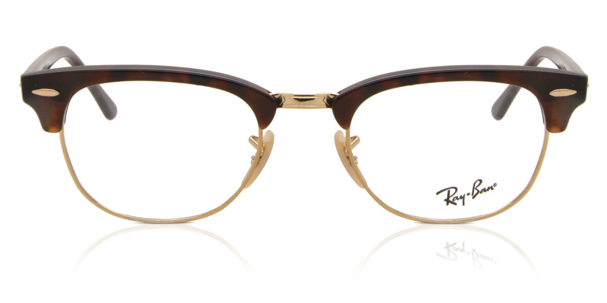 Ray-Ban CLUBMASTER RX5154-2372イエロー ケース付 Ray-Ban RX5154 Clubmaster 2372 Browline Red Havana Eyeglasses