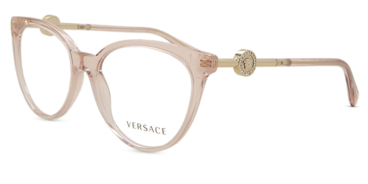 Versace VE3298B Asian Fit 5339 Cat Eye Transparent Pink Eyeglasses
