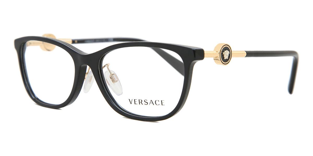Versace VE3297D Asian Fit GB1 Square Black Eyeglasses