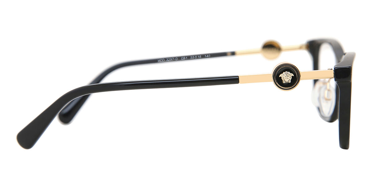 Versace VE3297D Asian Fit GB1 Square Black Eyeglasses