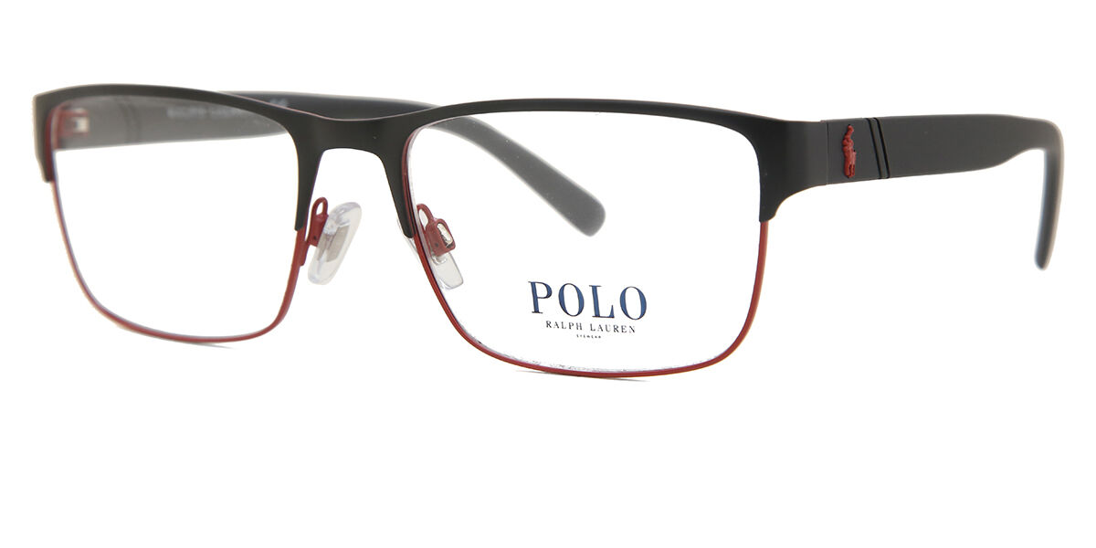 Polo Ralph Lauren PH1175 9191 Rectangle Matte Red Black Eyeglasses