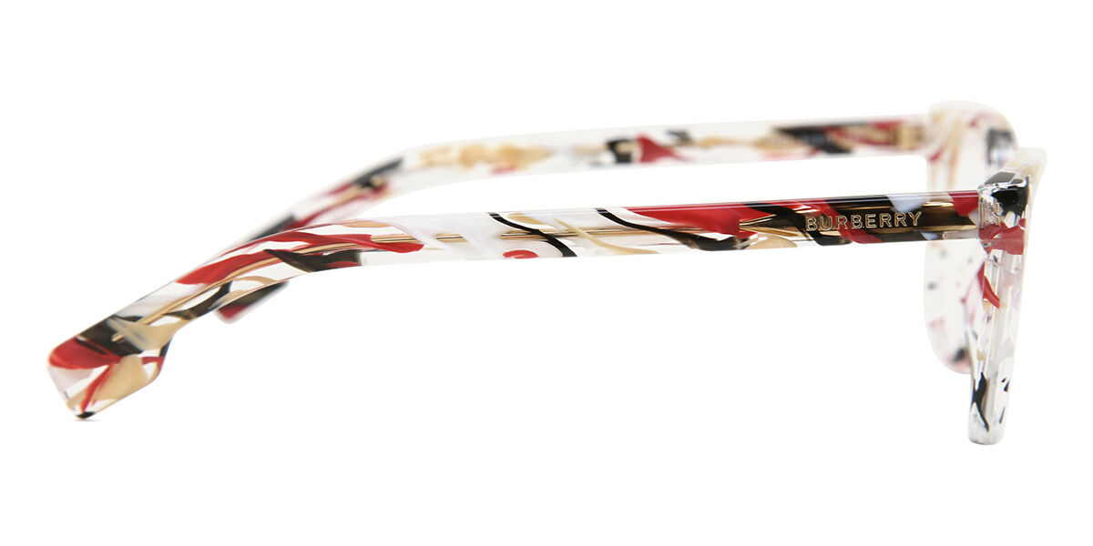 Burberry BE2291 3792 Oval Striped Check Red Eyeglasses