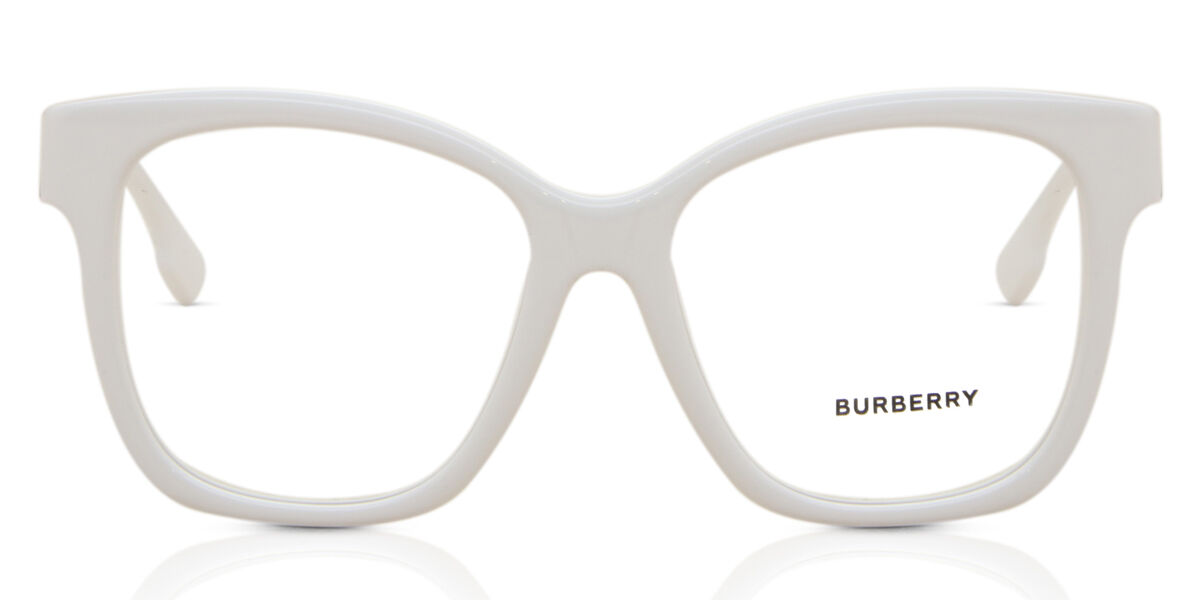 Burberry BE2363 SYLVIE 3007 Square Shiny White Eyeglasses