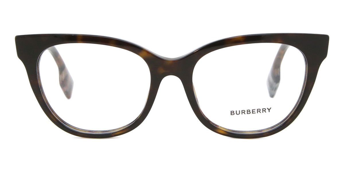 Burberry BE2375 EVELYN 3966 Cat Eye Pattern Check Brown Eyeglasses