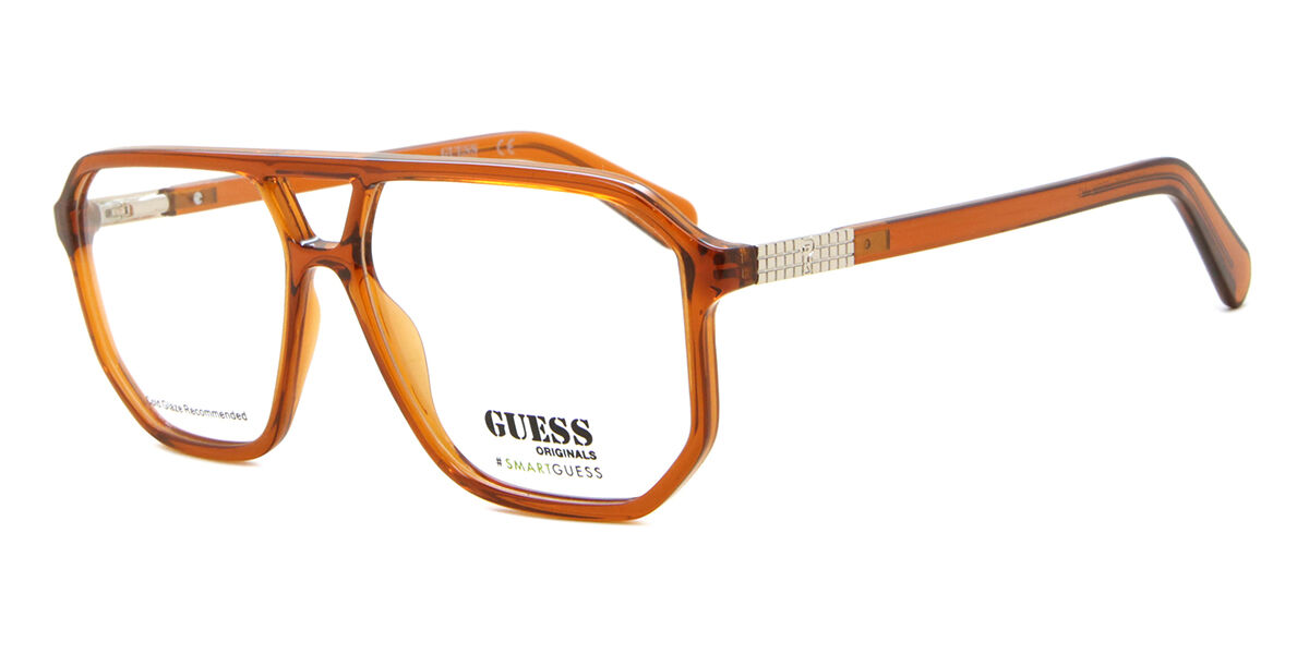 Guess GU8252 045 Pilot Transparent Brown Eyeglasses