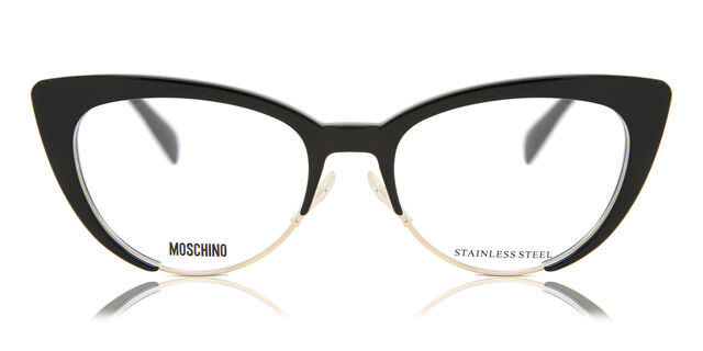 Moschino Black and Gold Cat-Eye Optical Glasses with Branded Case Moschino MOS 634 807 Glasses - US main image 2