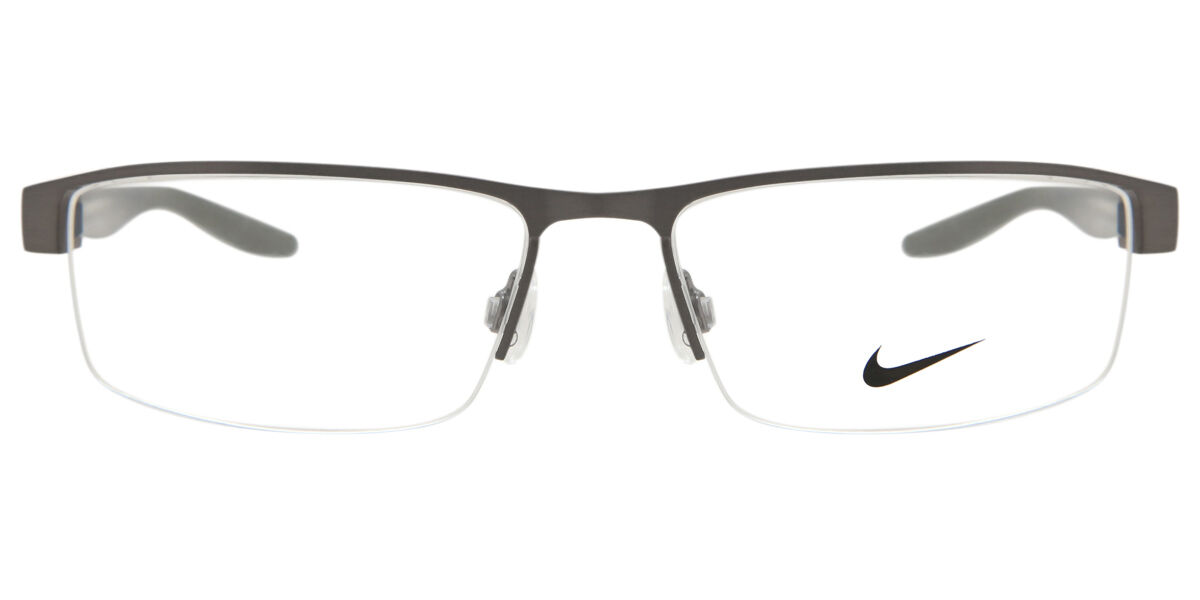 Nike 8137 075 Rectangle Brushed Gunmetal Grey Eyeglasses