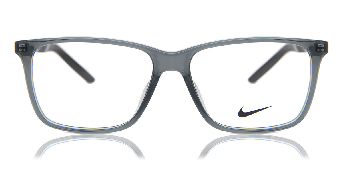 Nike 7258 034 Square Transparent Dark Grey Eyeglasses