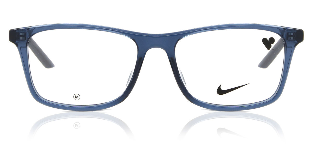 Nike 5544 413 Rectangle Transparent Mystic Navy Blue Eyeglasses