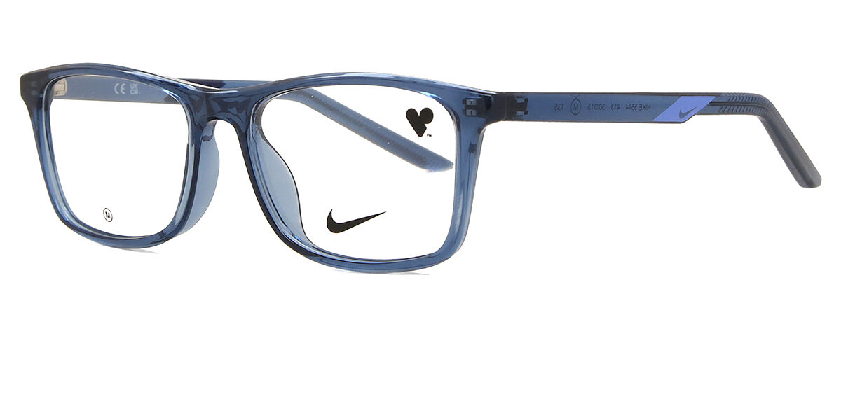 Nike 5544 413 Rectangle Transparent Mystic Navy Blue Eyeglasses