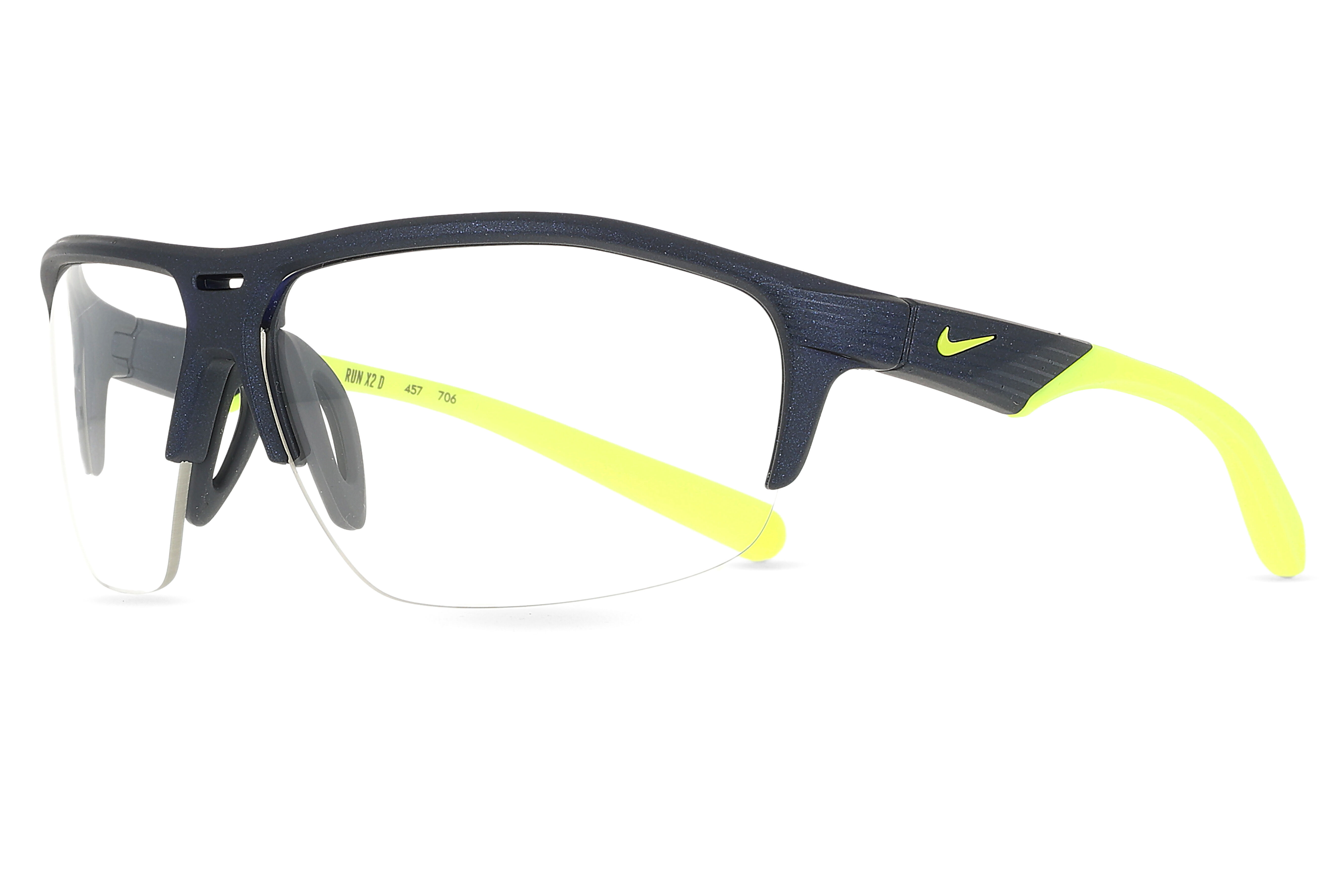 Nike RUN X2 D 457 Wraparound Matte Obsidian Black Eyeglasses