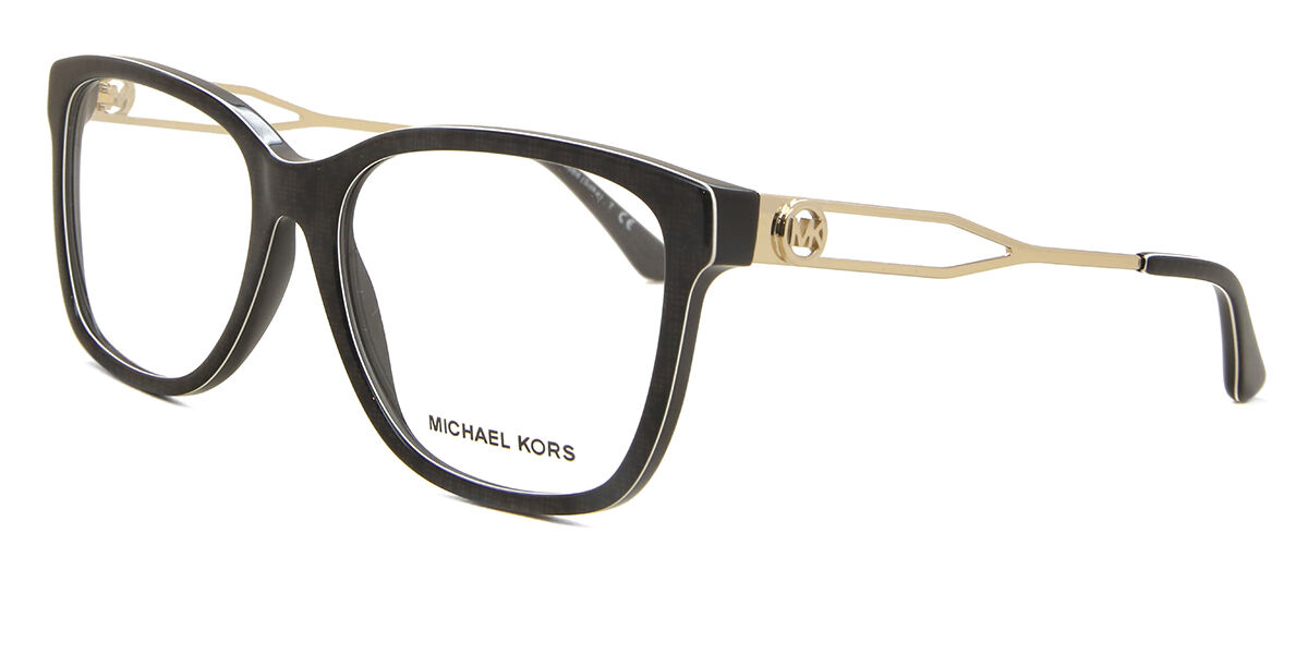 Michael Kors MK4088 SITKA 3706 Square Patterned Black Eyeglasses