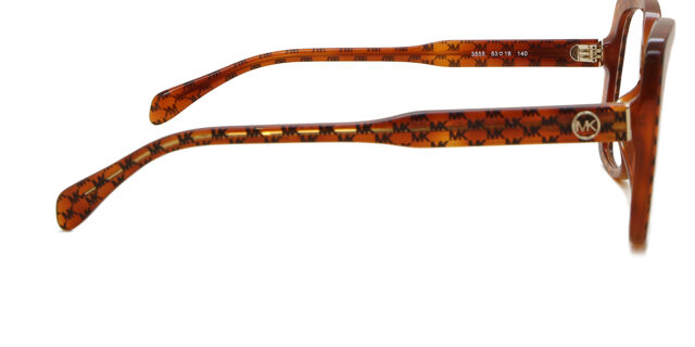 Michael Kors MK4104U Eyeglasses Pattern Amber Mk Heritage Plastic Rectangular Michael Kors MK4104U PERTH 3555 Square Pattern Amber Mk  main image 4