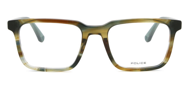 Police VPLF76 OCEAN 3 06U8 Square Green Tortoise Eyeglasses  display picture 1
