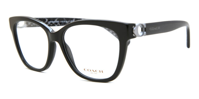 Coach Eyeglasses Frames HC6120 5510 Polished Black Cat Eye Full Rim 54-16-140 Coach Eyeglasses Frames HC6120 5510 Polished Black Cat Eye  main image 4
