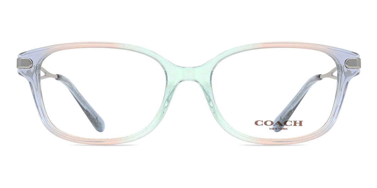 Coach HC6172 5642 Rectangle Transparent Blue Green Eyeglasses