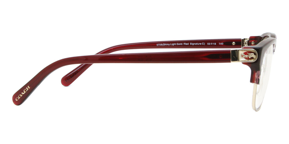 Coach HC6195 5709 Browline Patterned Red Gold Eyeglasses