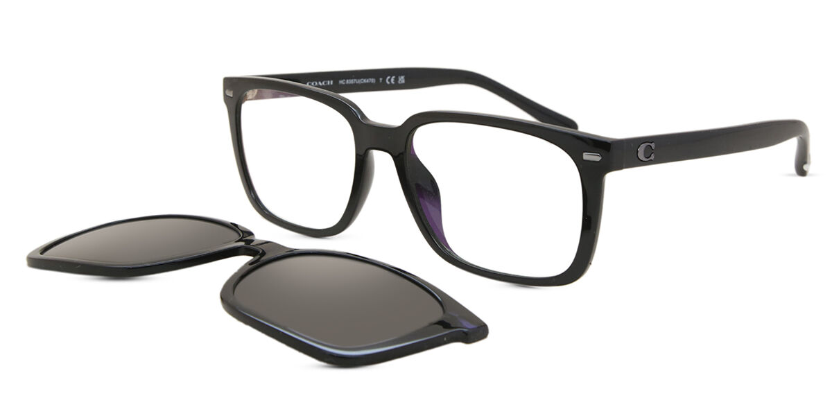 COACH サングラスセット(☆M☆) Coach HC8357U CK470 With Clip-On Asian Fit 500287 Rectangle Black