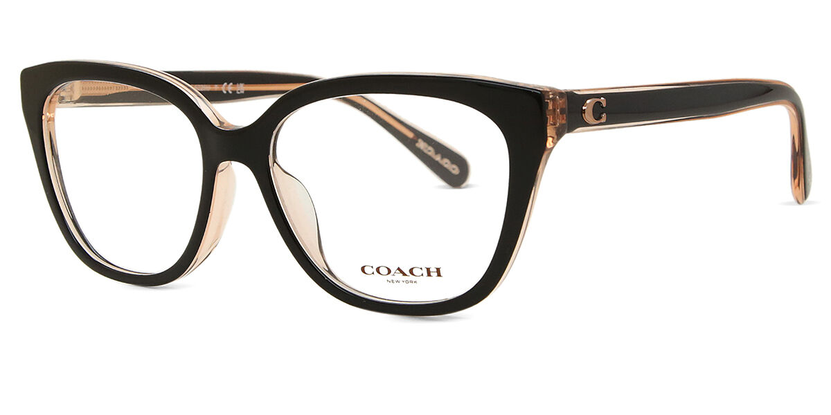 Coach HC6226U 5781 Black on Transparent Powder Brown Eyeglasses