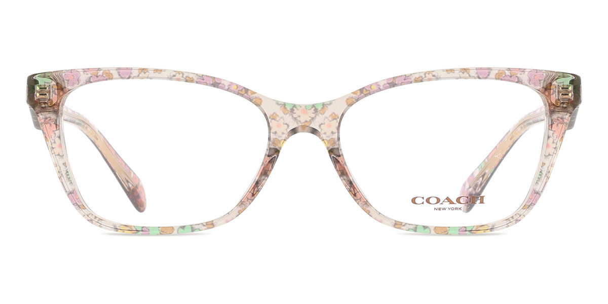 Coach HC6248U 5894 Cat Eye Transparent Field of Flowers Eyeglasses