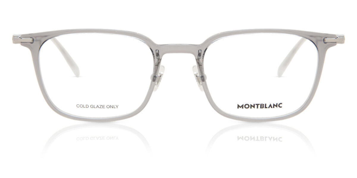 Montblanc MB0100O 002 Square Transparent Grey Eyeglasses