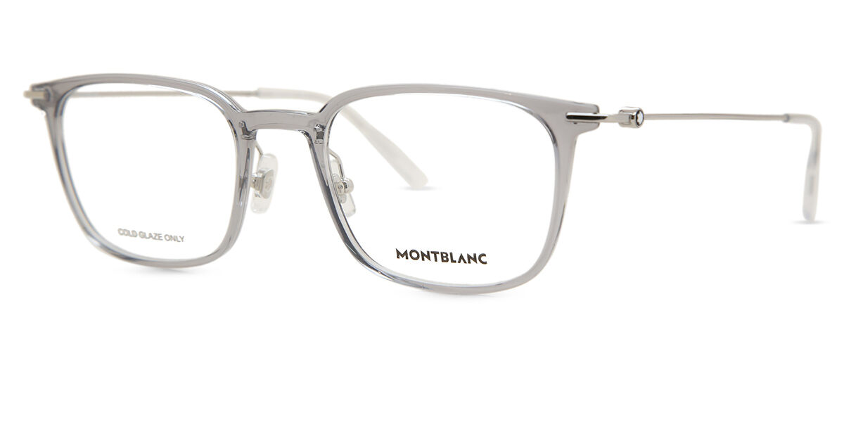 Montblanc MB0100O 002 Square Transparent Grey Eyeglasses