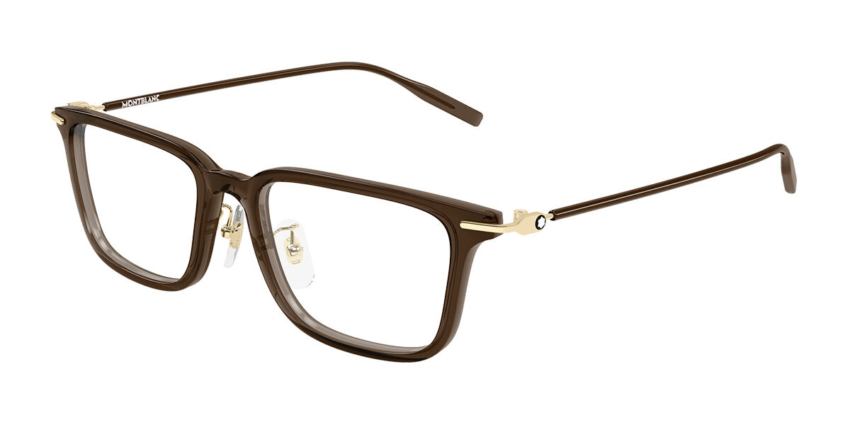 Montblanc MB0489OA Asian Fit 007 Brown Eyeglasses | SmartBuyGlasses US
