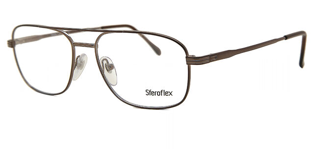 Sferoflex 2152 Italian Flexible‎ Hinge Eyeglasses Brown Metal Aviator 54-17-140 Sferoflex 2152 Italian Flexible Hinge Eyeglasses Brown Metal  main image 2