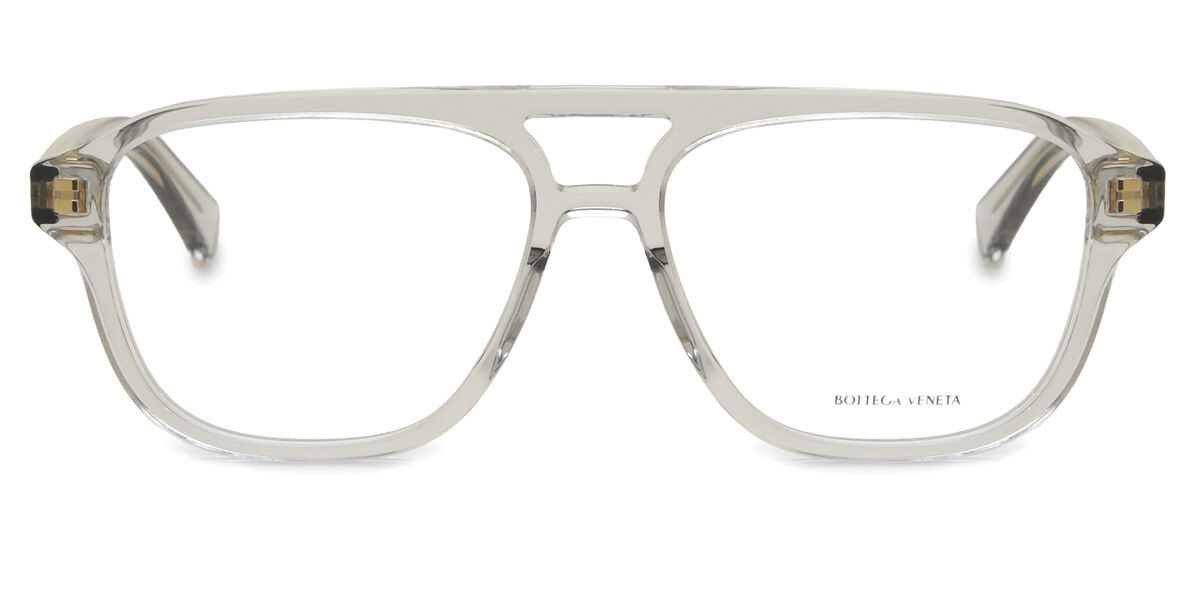 Bottega Veneta BV1294O 004 Pilot Transparent Grey Eyeglasses