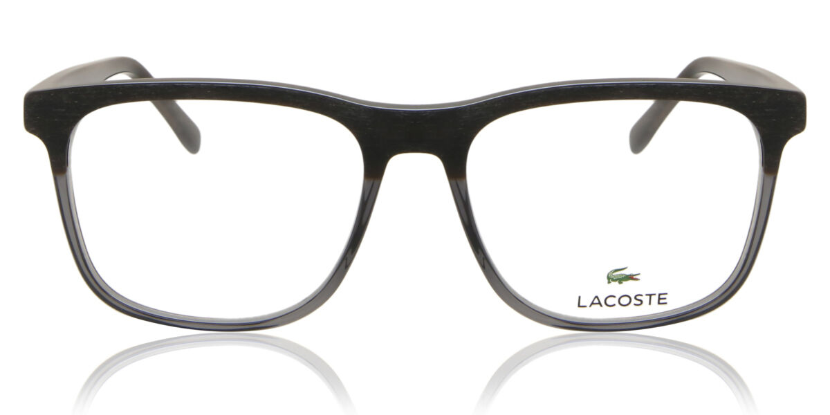 Lacoste L2849 035 Square Transparent Grey/Wood Eyeglasses