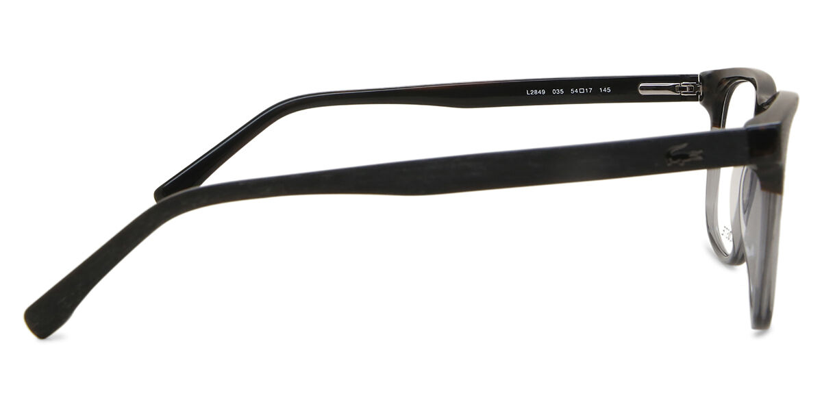 Lacoste L2849 035 Square Transparent Grey/Wood Eyeglasses