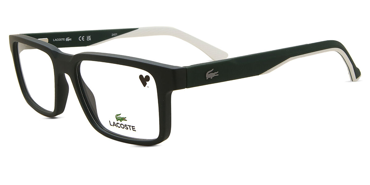 Lacoste L2922 300 Rectangle Green Eyeglasses | SmartBuyGlasses US