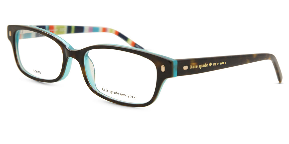 Kate Spade Lucyann X77 Rectangle Tortoise Aqua Striped Eyeglasses