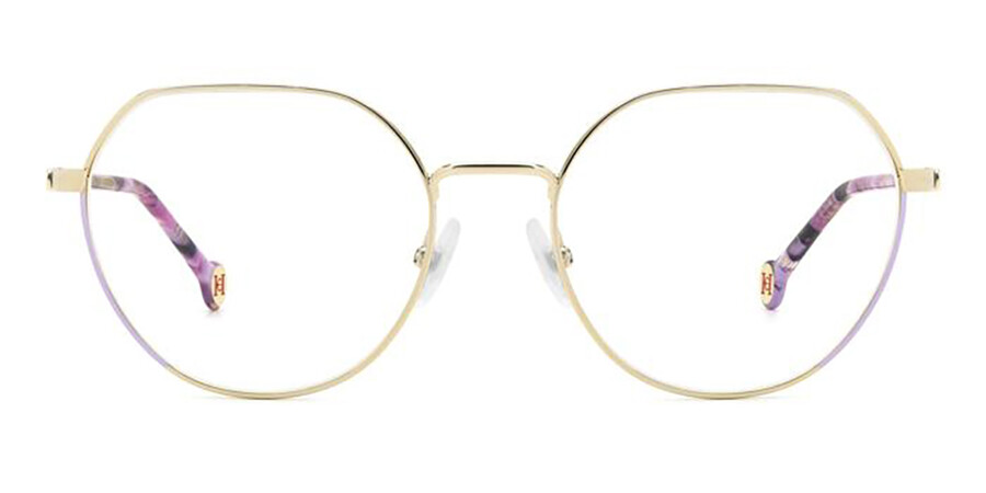 Carolina Herrera HER 0296 BIA Geometric Violet/Gold Eyeglasses ...