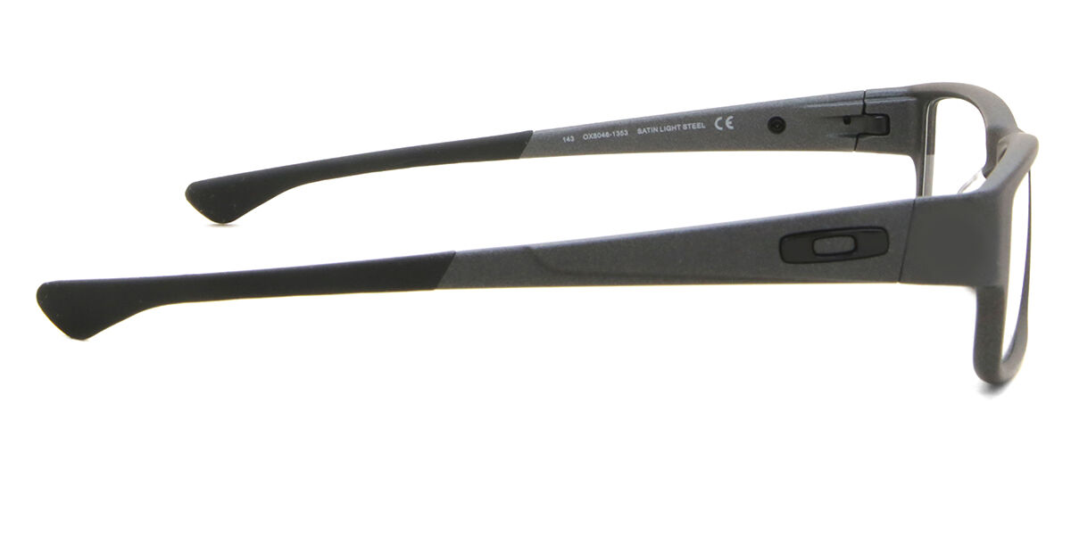 우 Oakley OX8046 AIRDROP 804613 Rectangle Satin Light Steel Black