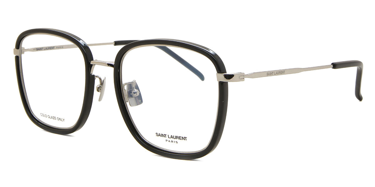 SAINT LAURENT 黒縁メガネ SL 139/F SLIM 001 Saint Laurent SL 440/F OPT Asian Fit 001 Square Shiny Black