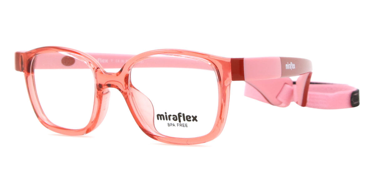 Miraflex MF4002 Kids K606 Square Transparent Light Red Eyeglasses
