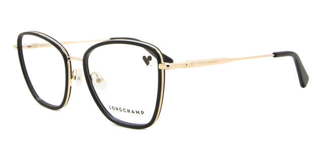 Longchamp Lo2150 001 Black Gold Authentic Eyeglasses 55-18-140 Longchamp LO2150 N 001 Butterfly Black Gold Eyeglasses  main image 3