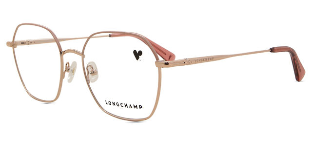 Longchamp LO2152 770 Geometric Rose Gold Eyeglasses  display picture 1