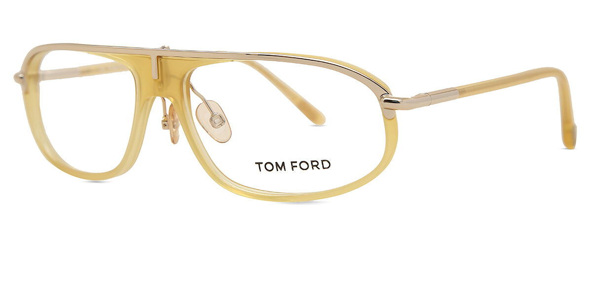 Tom Ford FT5047 383 Rectangle Transparent Honey Brown Eyeglasses