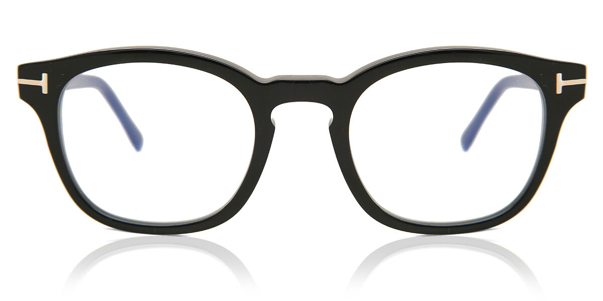 Tom Ford FT5532-B with Clip-On 01V Blue-Light Block Square Black