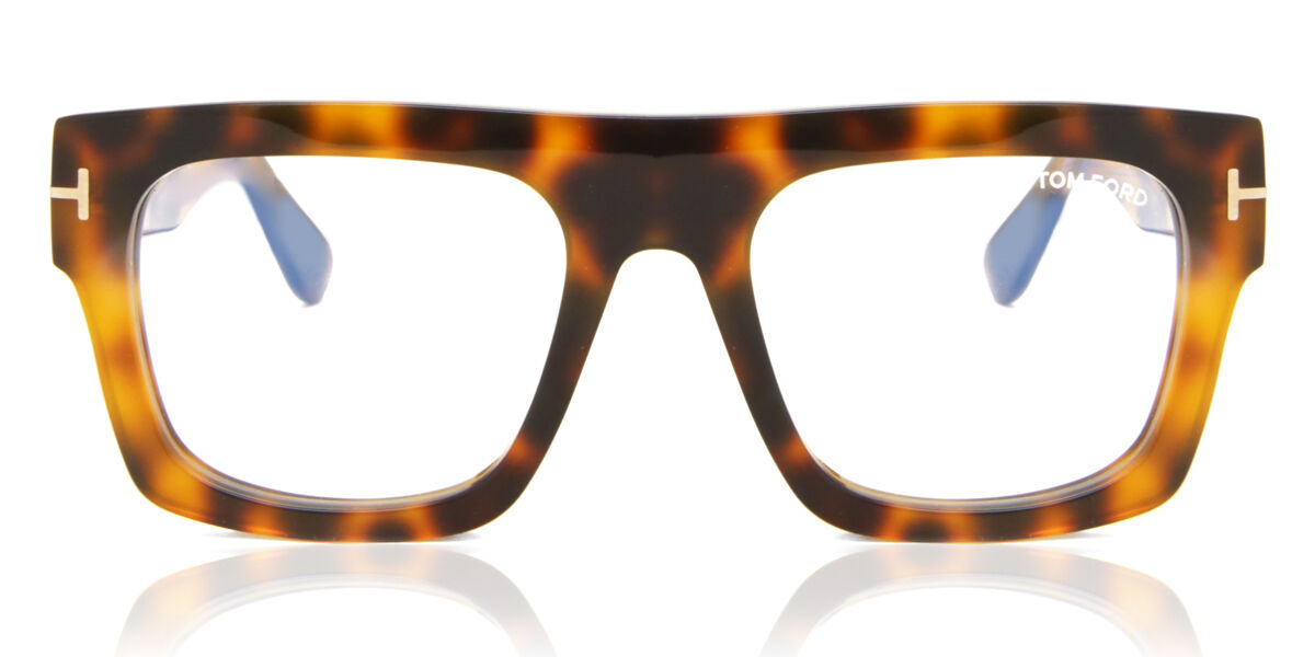 Tom Ford FT5634-B 056 Blue-Light Block Square Tortoise Eyeglasses