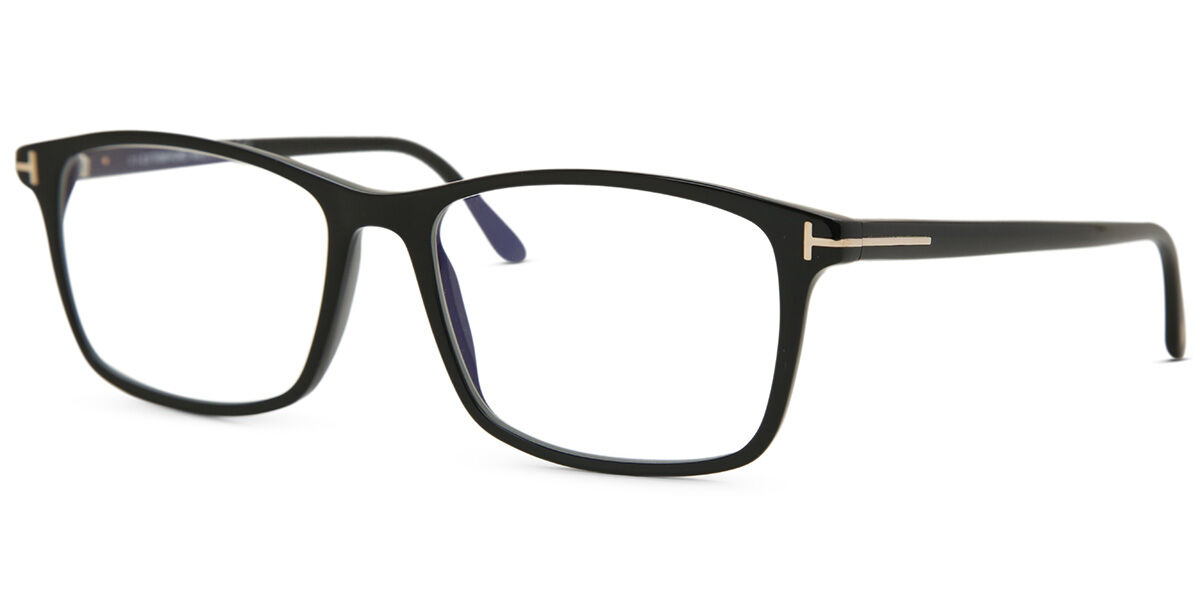 Tom Ford FT5584-B 001 Blue-Light Block Square Black Eyeglasses